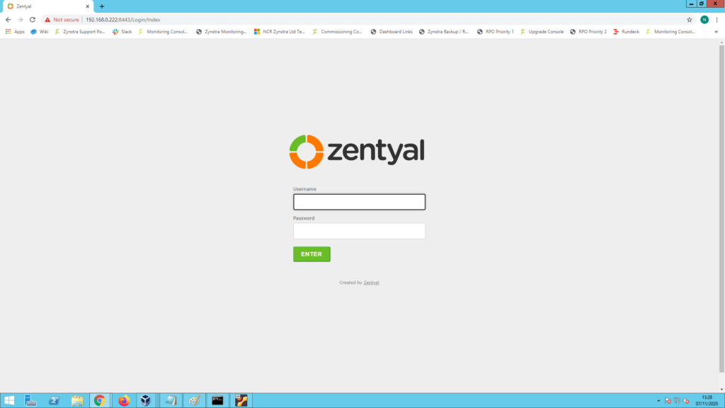 Zentyal 6.2: Connect to Zentyal Server 6.2 using the browser.