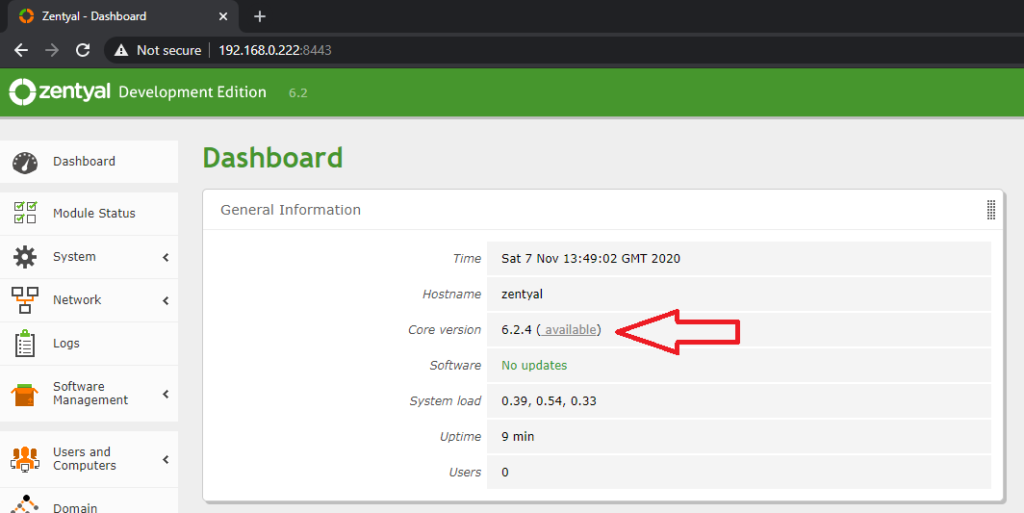image 45 Zentyal 6.2: Updating Zentyal 6.2 Core components.