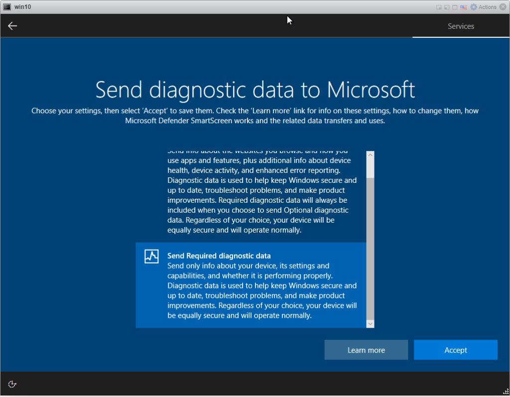 Installing Windows 10 Pro - Diagnostic Data