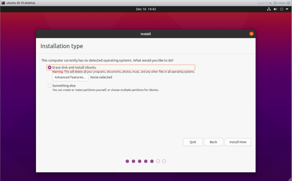 Ubuntu 20.10 - Disk Options