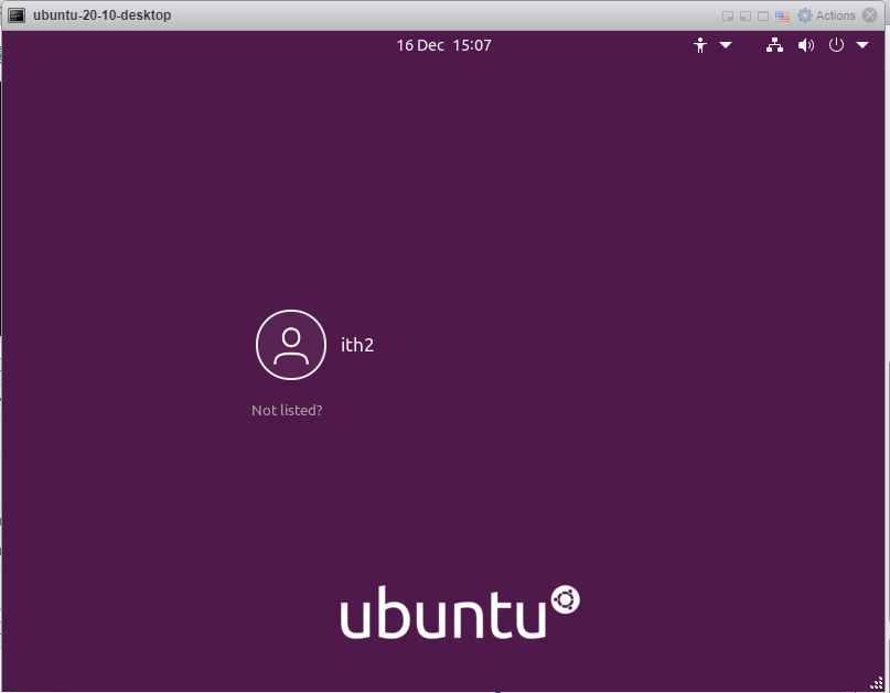 Ubuntu 20.10 - Login