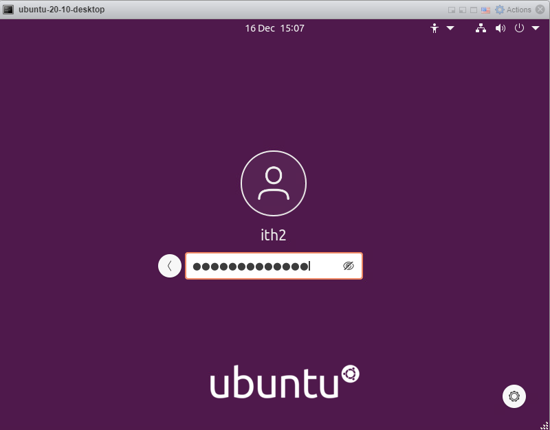 Ubuntu 20.10 - Type password