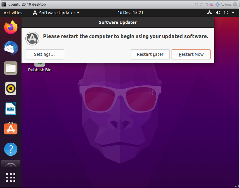 Ubuntu 20.10 - Reboot