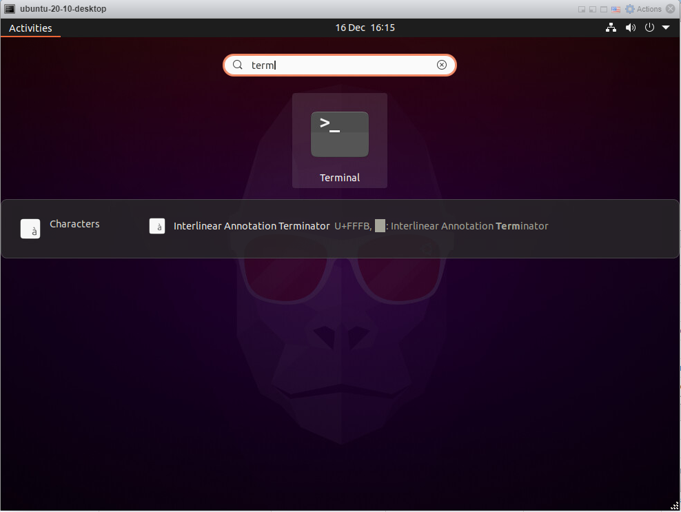 Ubuntu 20.10 - open term