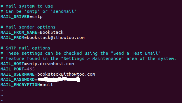 How to setup Bookstack Email.