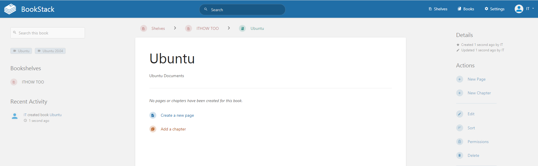 Bookstack Initial Setup - ITHOWTOO.COM
