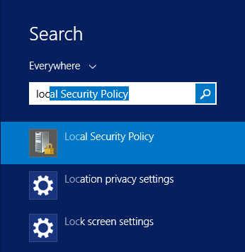 Disable Windows Server 2012 R2 users password expiry - Select Local Security Policy