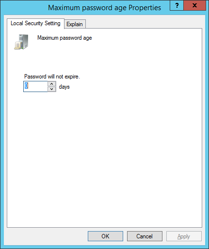 Disable Windows Server 2012 R2 users password expiry - set password age to 0