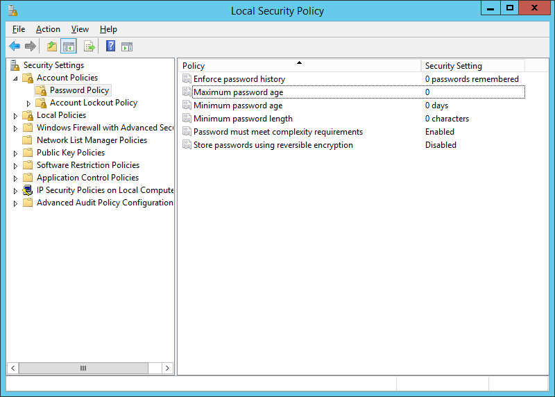 Disable Windows Server 2012 R2 users password expiry - done.