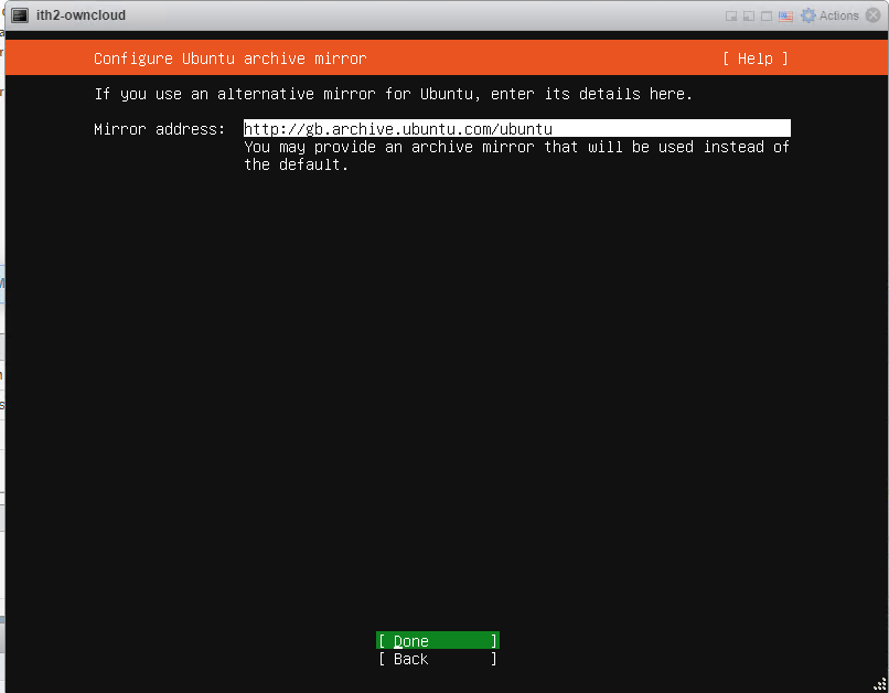 Installing Ubuntu 20.04.1 Server - select mirror