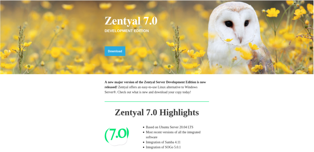 Zentyal 7 released today (27/01/2021)