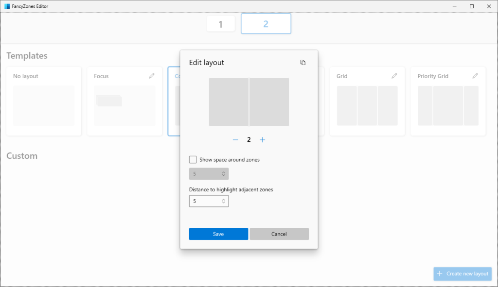 Windows 10 PowerToys, Installing and configuring FancyZones to make a 34" Ultrawide Monitor act like 2 screens.