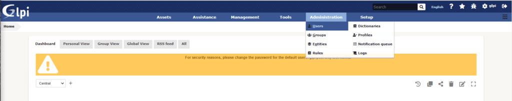 GLPI Initial Setup