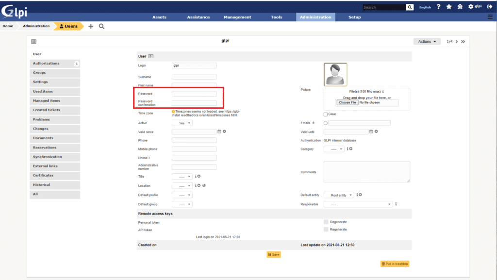 GLPI Initial Setup