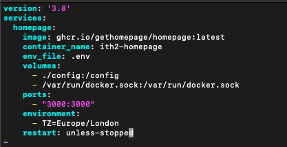 Deploy Homepage using Docker Compose